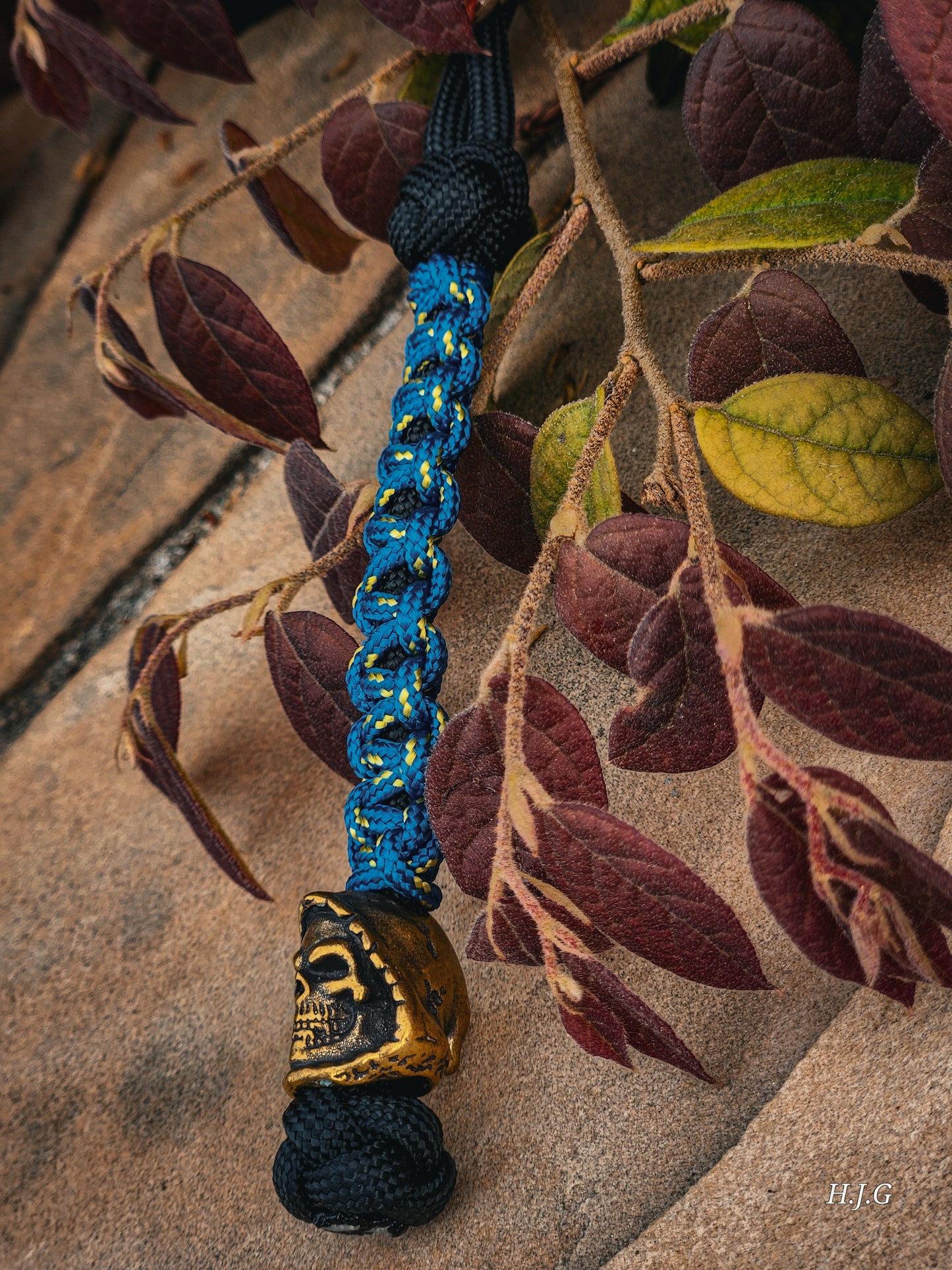 Lanyard - REAPER - Blue paracord w/ Brass Bead