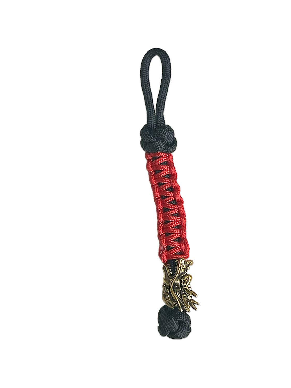 Lanyard - DRAGON - Red paracord w/ Brass Bead