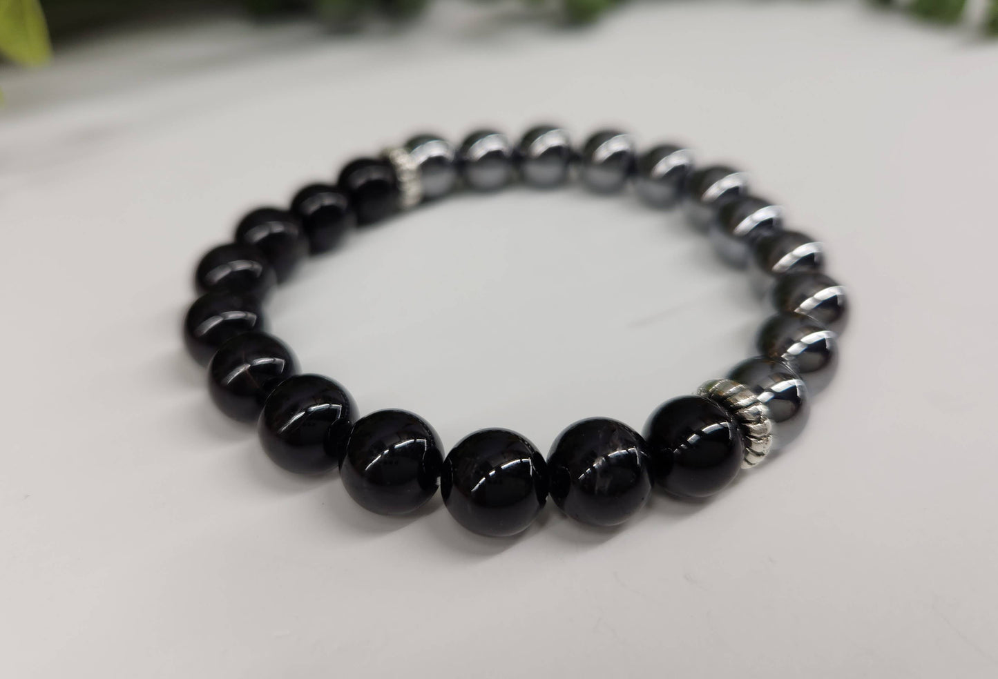 PAIN RELIEF - Terahertz and Black Tourmaline Bracelet 8mm