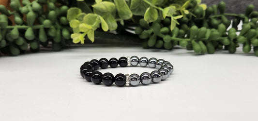 PAIN RELIEF - Terahertz and Black Tourmaline Bracelet 8mm