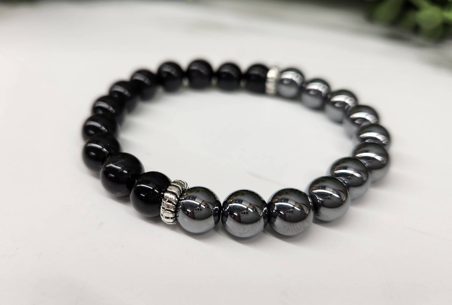 PAIN RELIEF - Terahertz and Black Tourmaline Bracelet 8mm