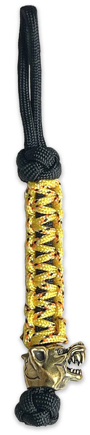 Lanyard - WOLF - Yellow-gold paracord w/ brass bead