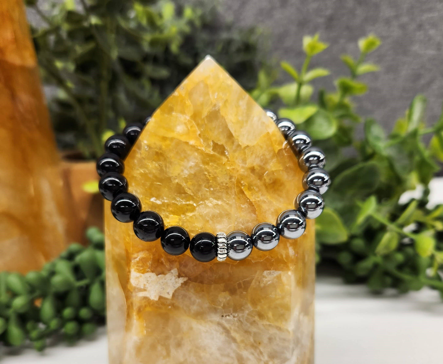 PAIN RELIEF - Terahertz and Black Tourmaline Bracelet 8mm