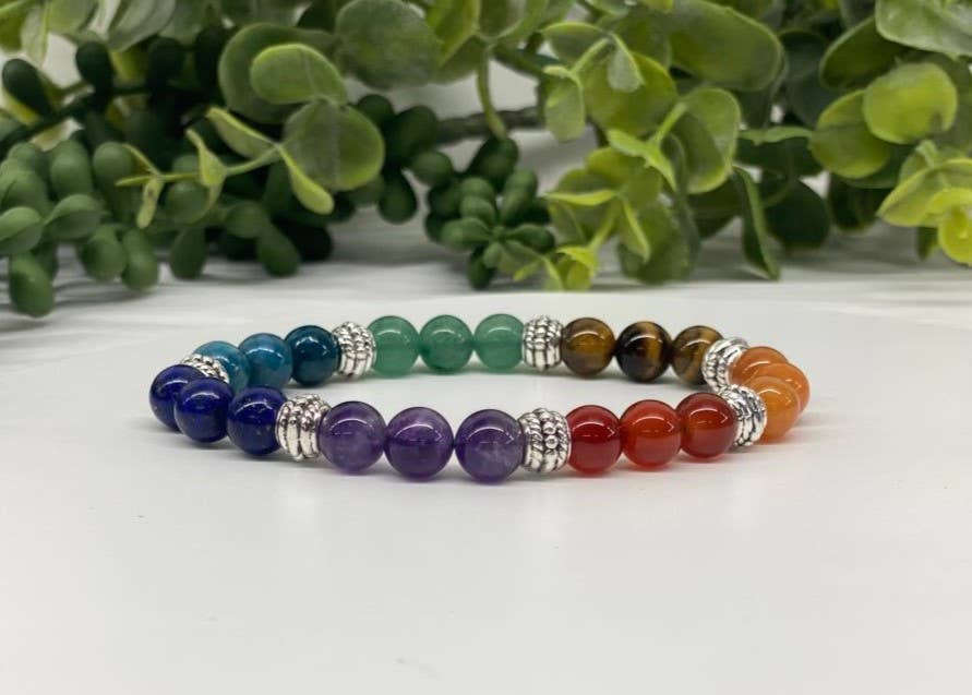 Chakra Semi-Pecious Gemstone Stretchable Bracelet 8mm