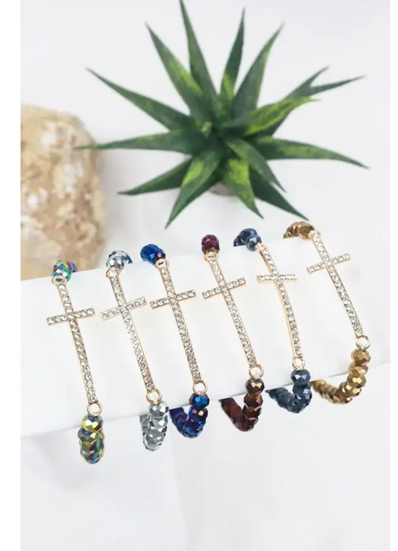 Rhinestone Cross Stretchable Bracelet