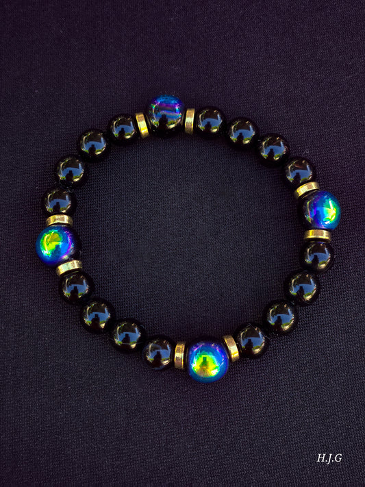 Obsidian with Black Aurora Borealis