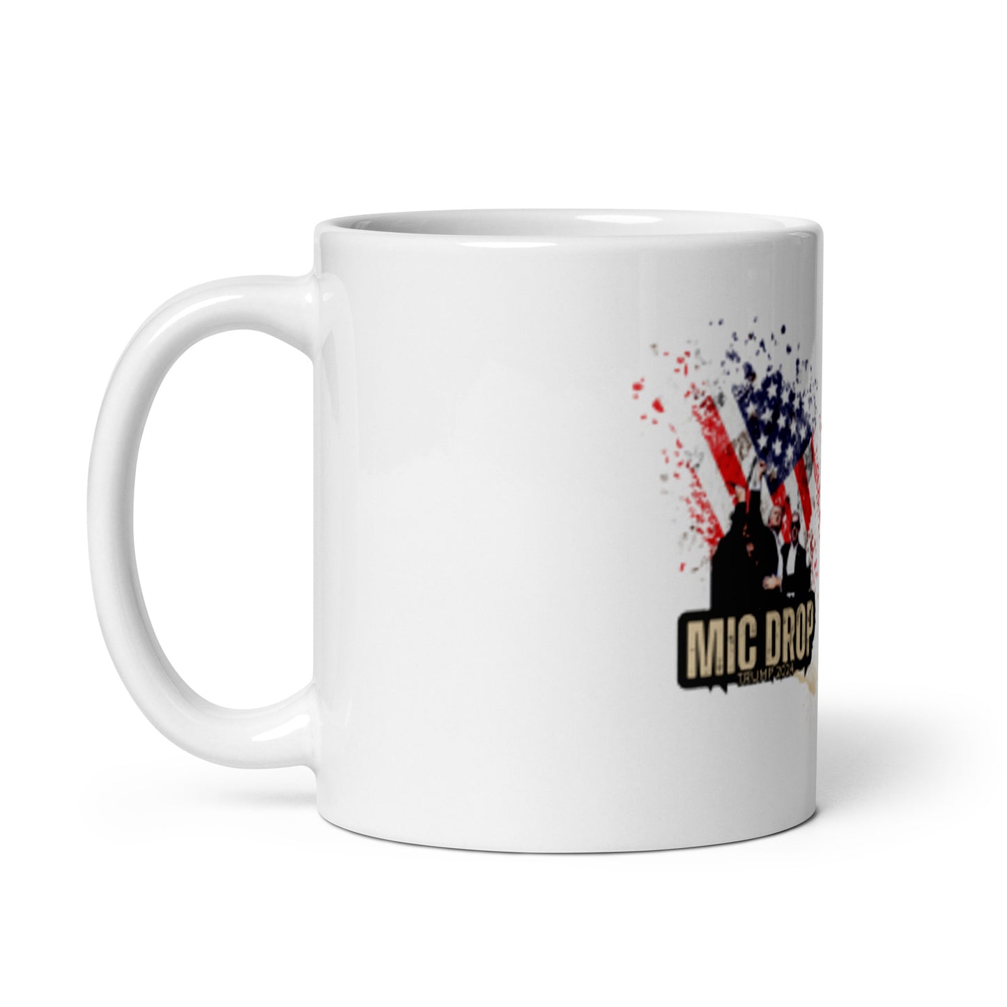 White glossy mug Mic Drop