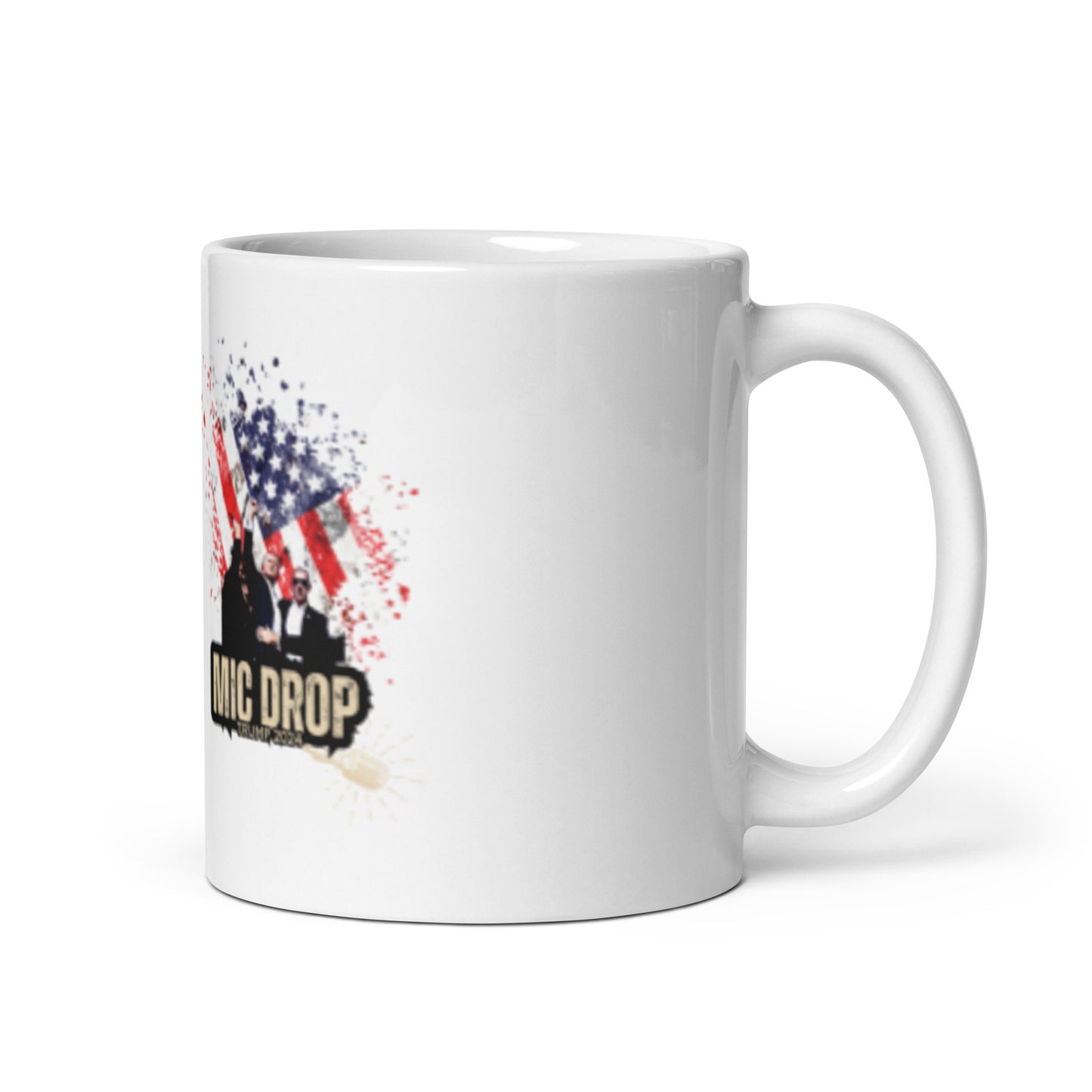 White glossy mug Mic Drop