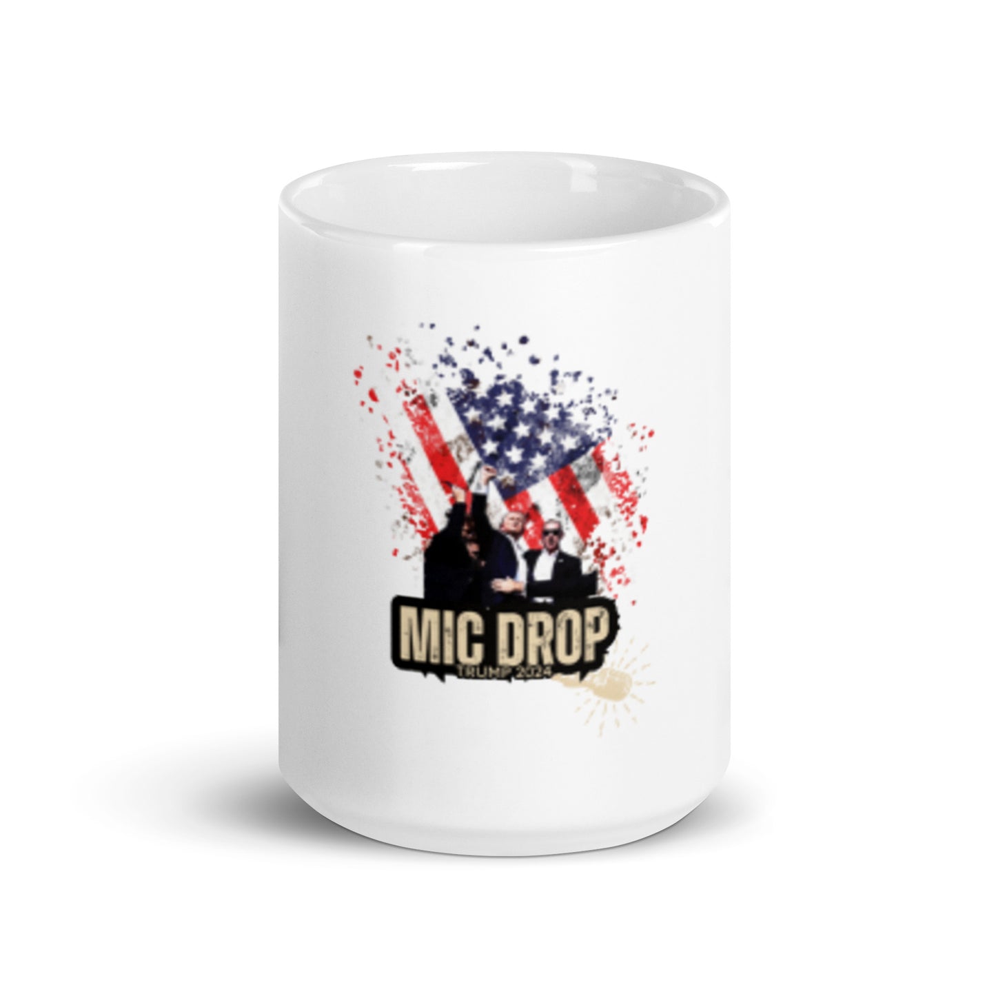 White glossy mug Mic Drop