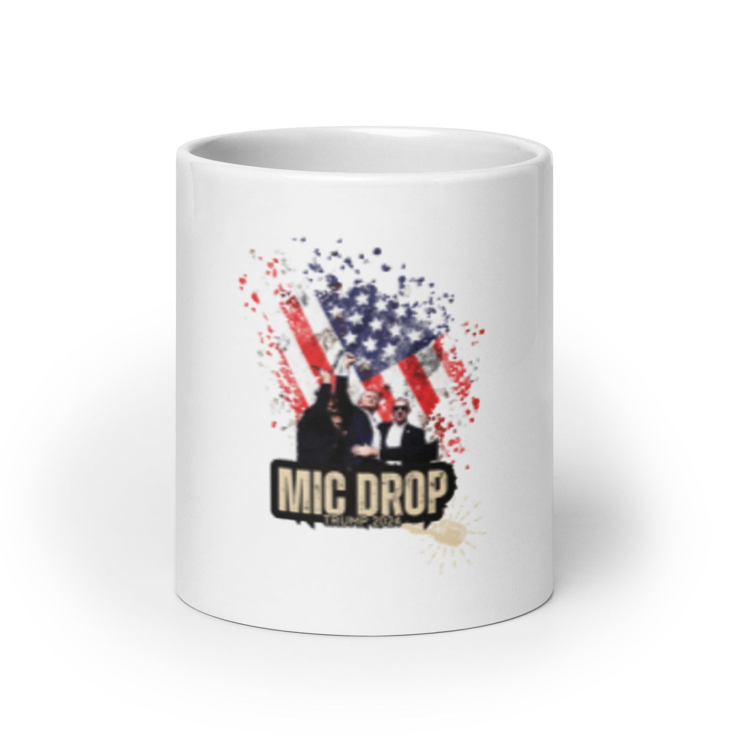 White glossy mug Mic Drop