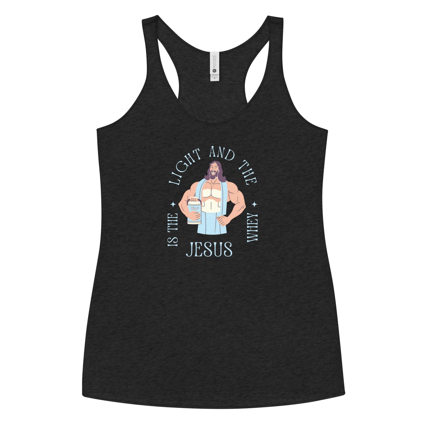 Women's Racerback Tank Jesus is the light and the Whey