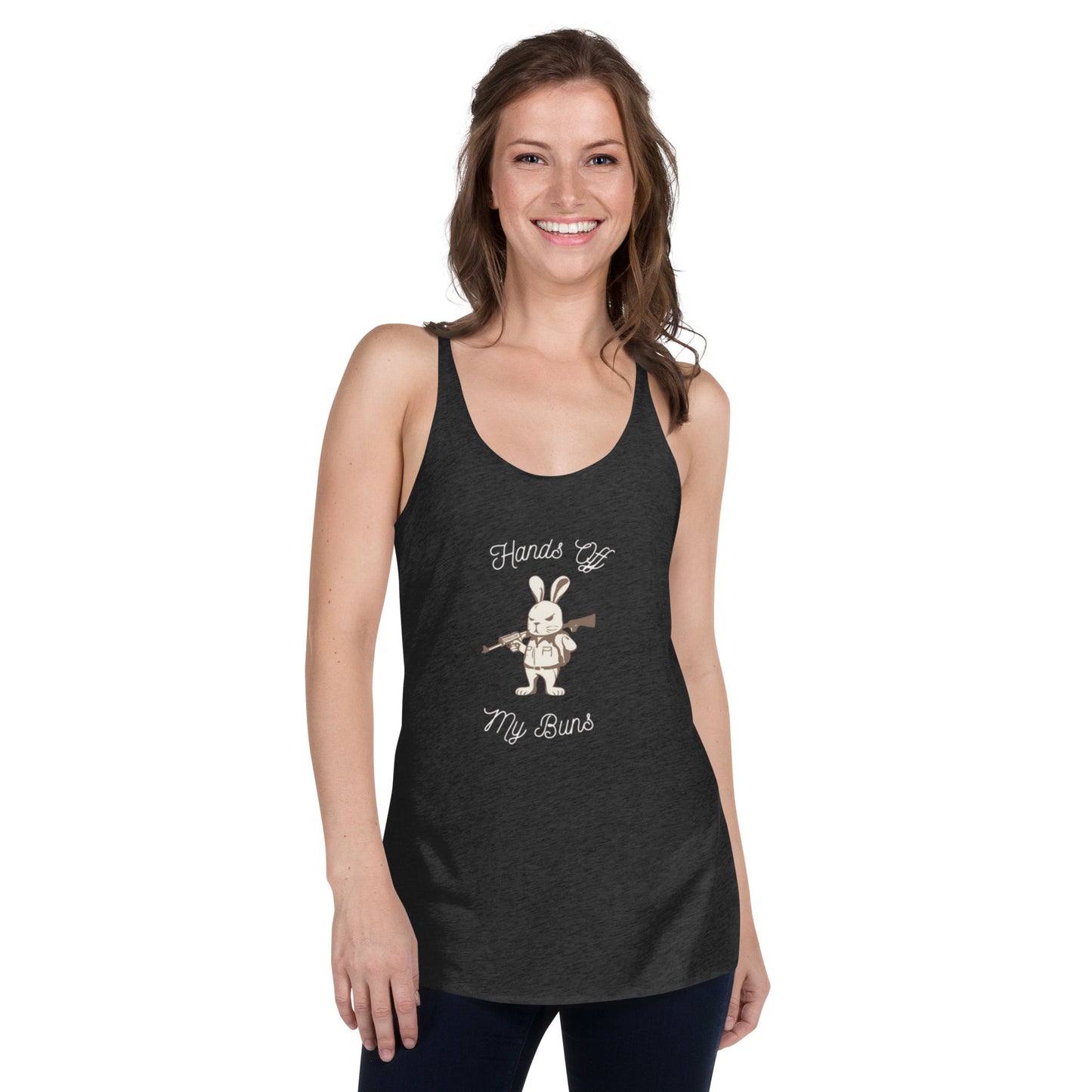 Women's Racerback Tank hands off my buns