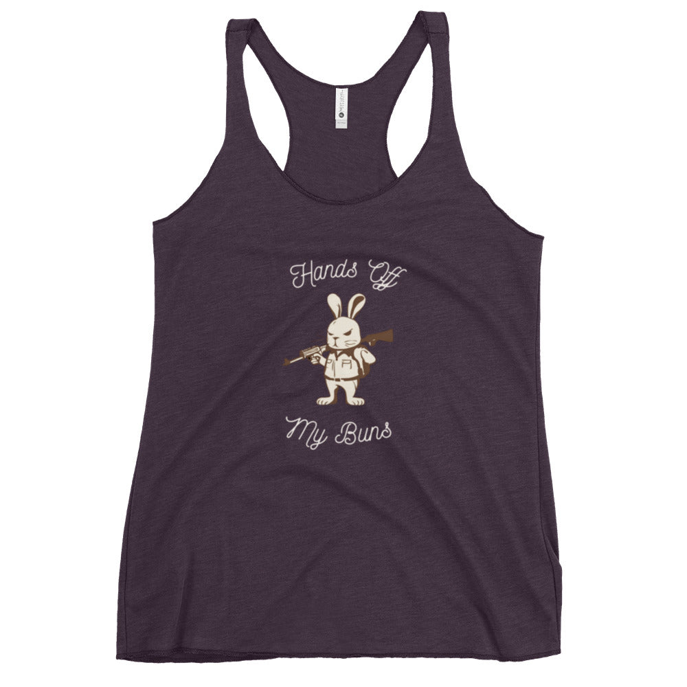 Women's Racerback Tank hands off my buns