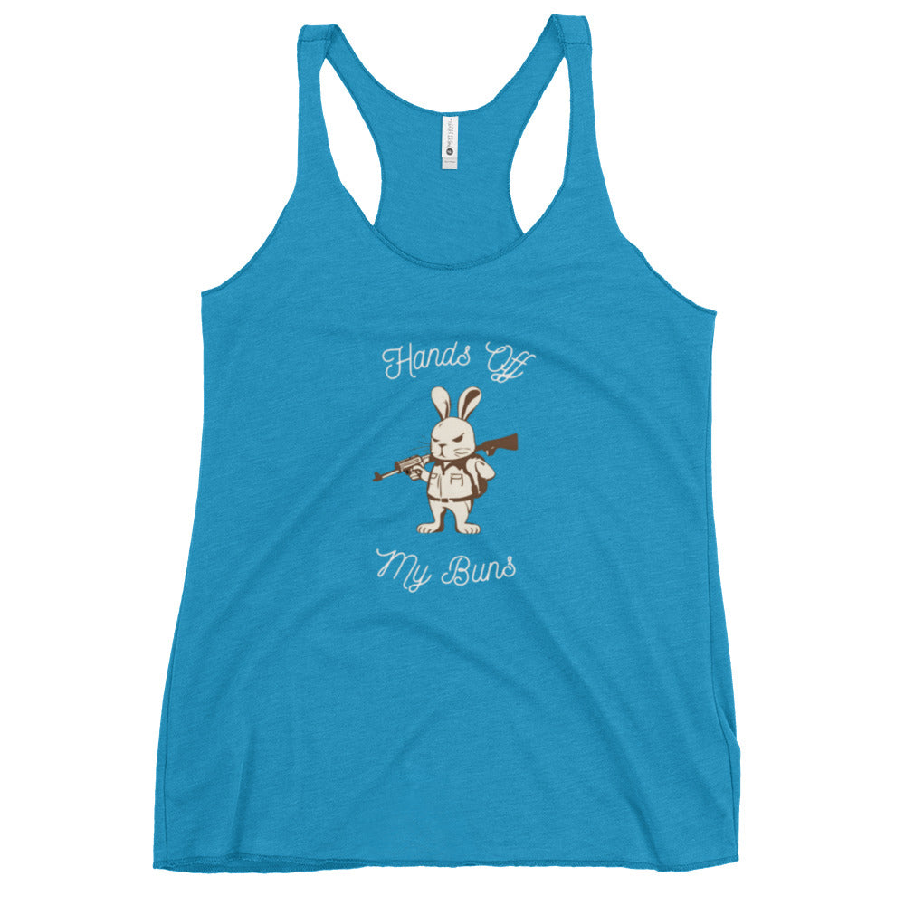 Women's Racerback Tank hands off my buns